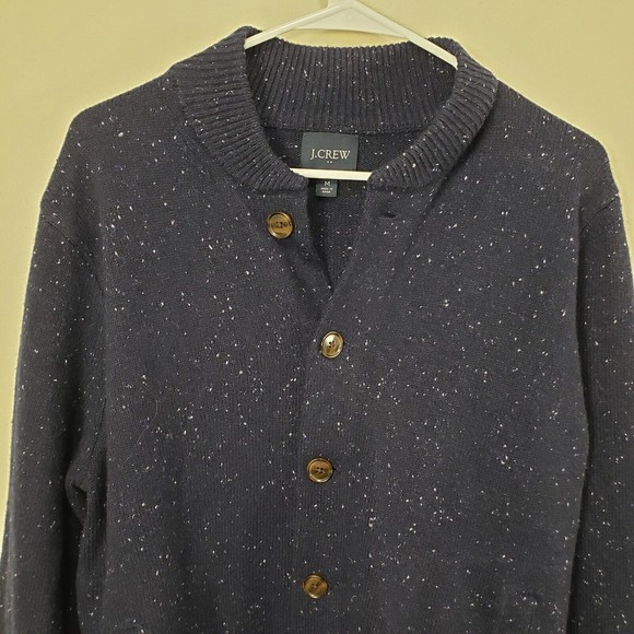 J. Crew DONEGAL Bomber Lambs Wool Blend Cardigan Sweater Men's M Retail $198 - Picture 4 of 9